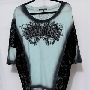 CRASH AND BURN jeweled top Size Large